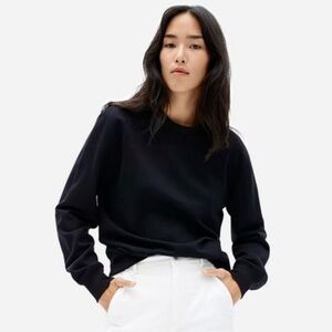 Everlane Classic French Terry Sweatshirt Womens XXS Black Crew Basic Classic